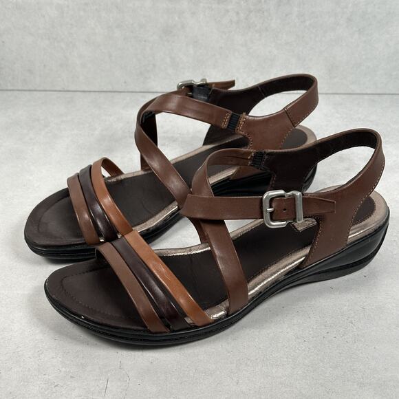 Ecco Sandals Womens Size 39 Leather Strappy Slingback Comfort Walking Shoes - Picture 3 of 10
